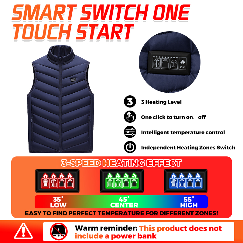 Smart Heated Vest 26 Zones Men - Winter Clothing Hiking recension och pris