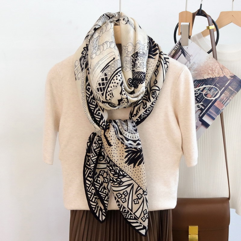 Silk Wool Scarf 135CM Luxury D - Winter Clothing Hong Kong recension och pris