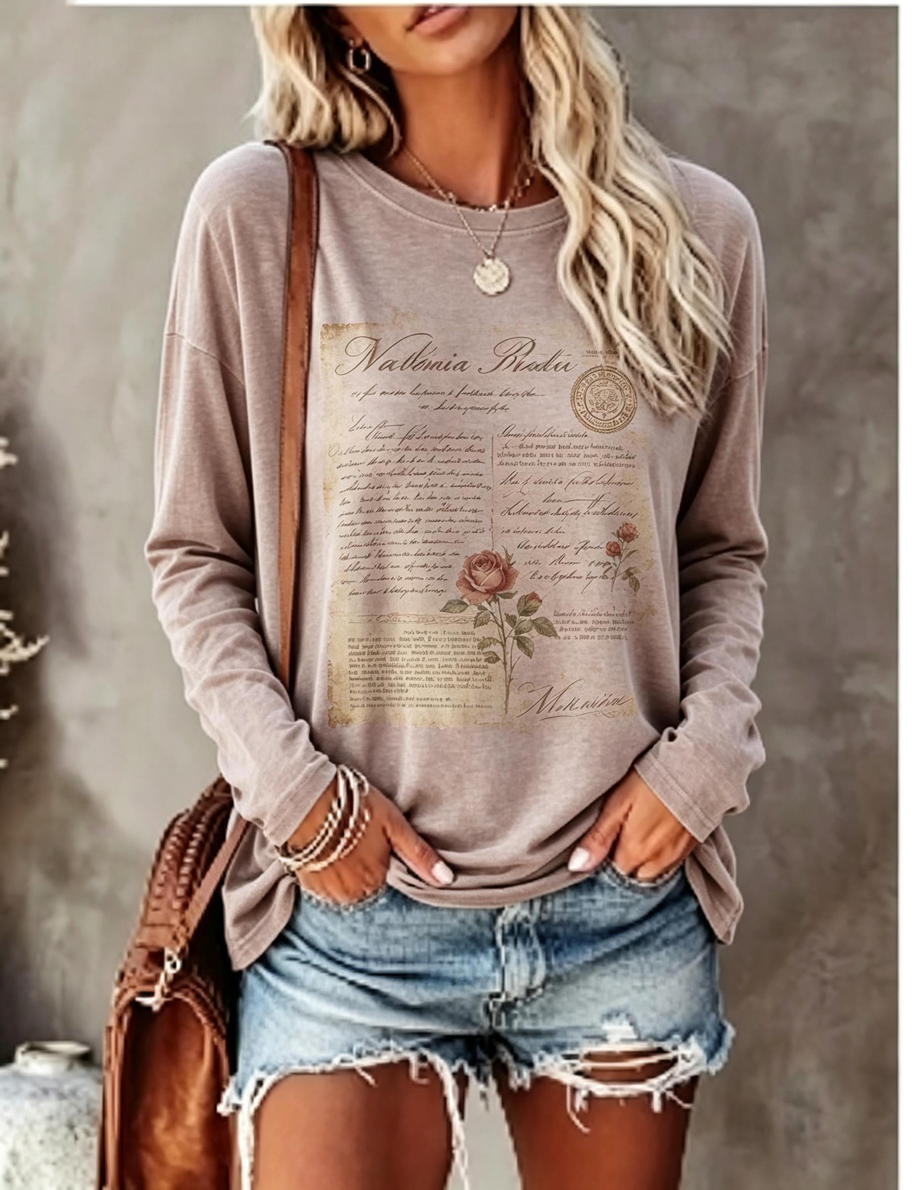 Women Long Sleeve T Shirt Vint - Winter Clothing For Women recension och pris